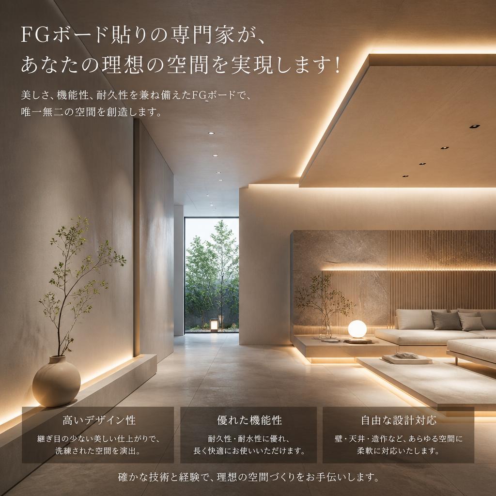 FGボード貼りの専門家が、あなたの理想の空間を実現します！