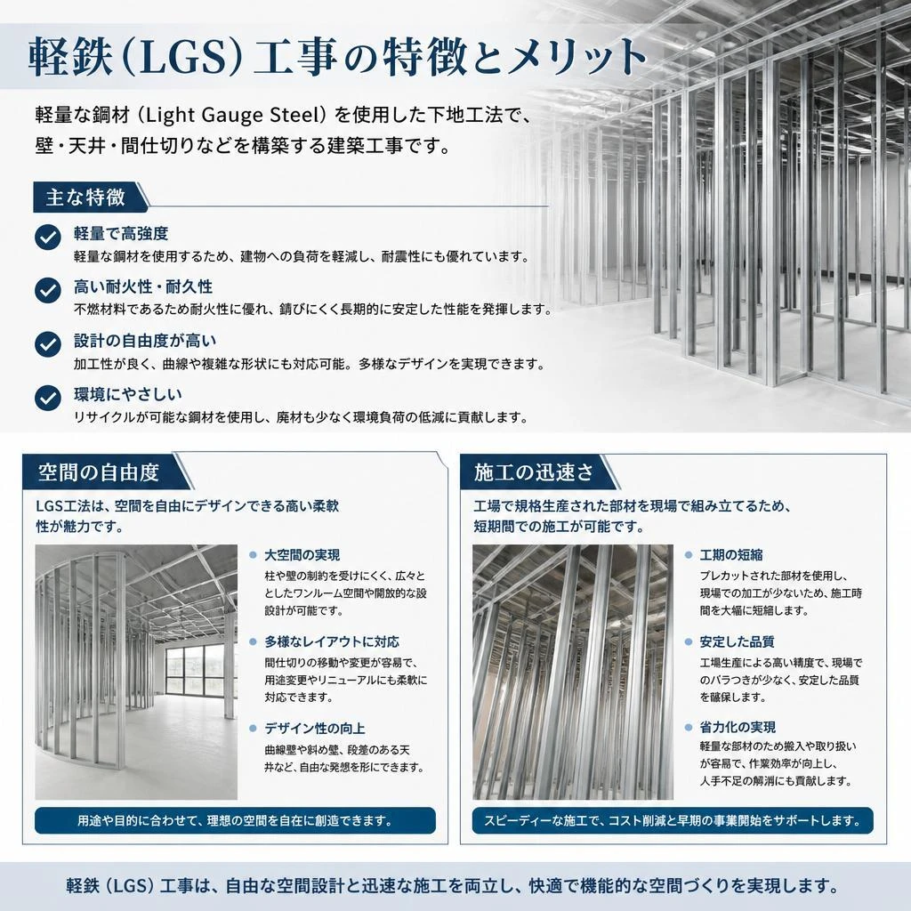 2. 軽鉄工事の利点